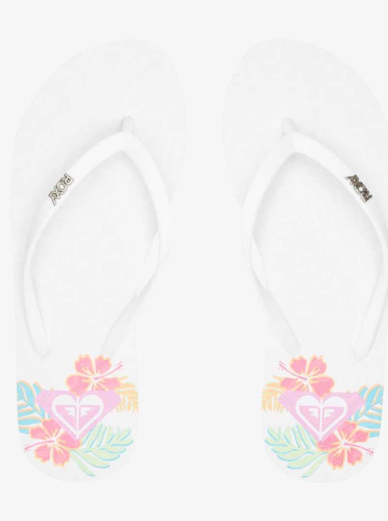 Tong Roxy Viva Stamp Femme Blanche Blanche | 791860CKO