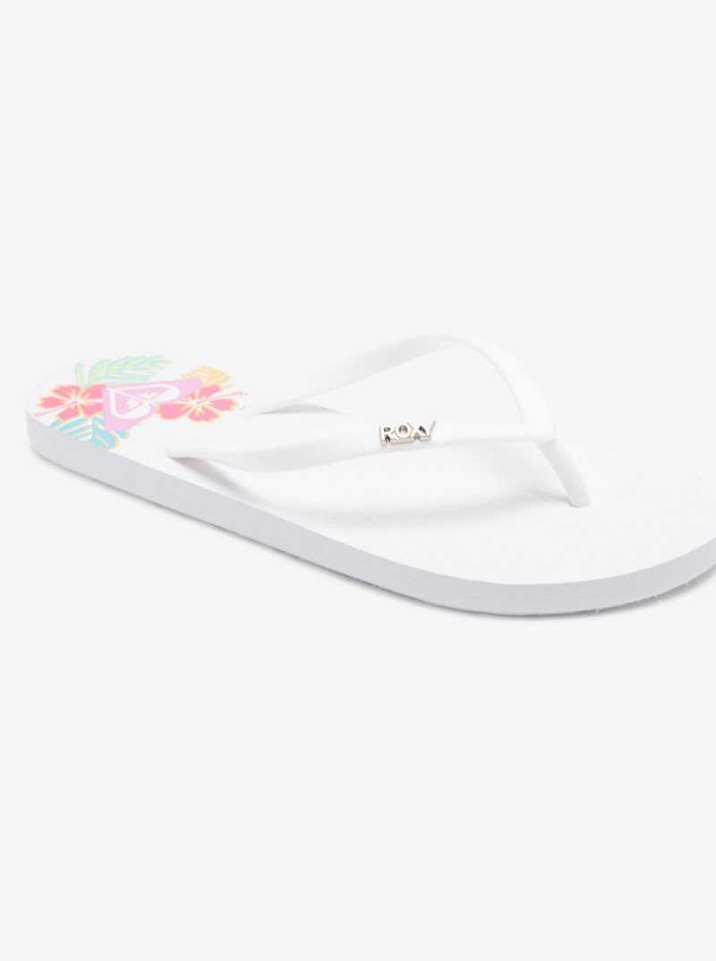 Tong Roxy Viva Stamp Femme Blanche Blanche | 791860CKO