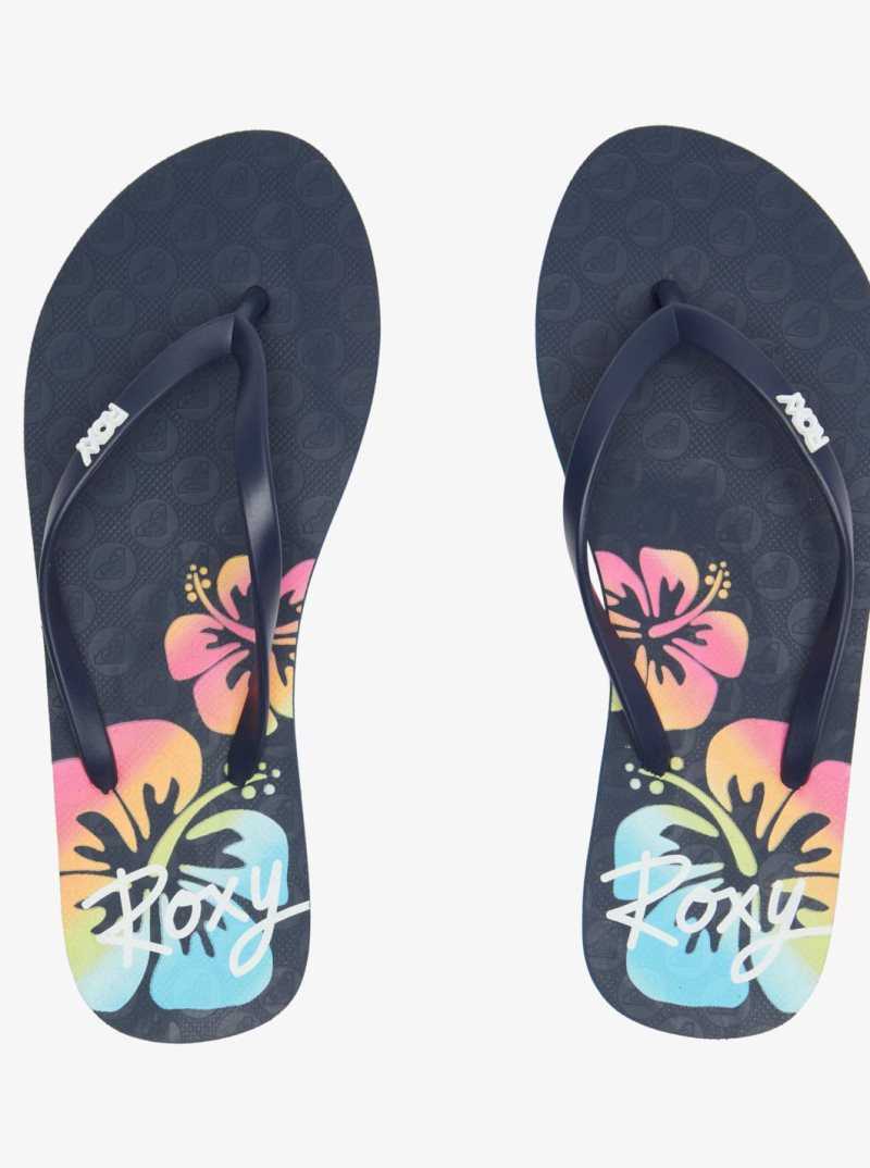 Tong Roxy Viva Stamp Femme Bleu Marine | 318502LPH