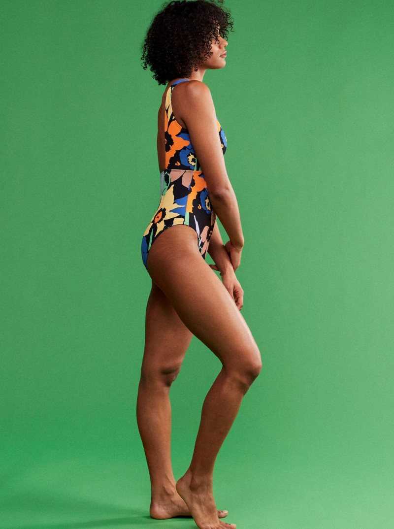 Une pièce Roxy Color Jam Swimsuit Femme Grise Foncé Fleur | 467815LWX