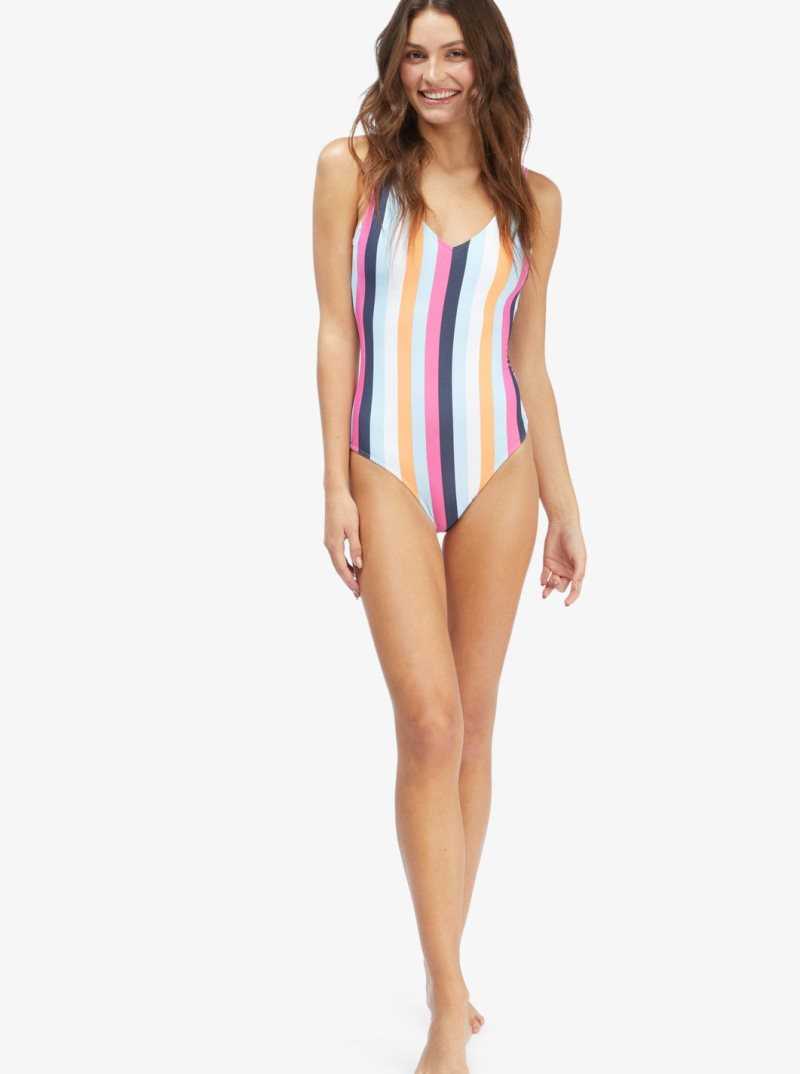 Une pièce Roxy Holiday Jungle Swimsuit Femme Bleu Stripes | 831792YCA