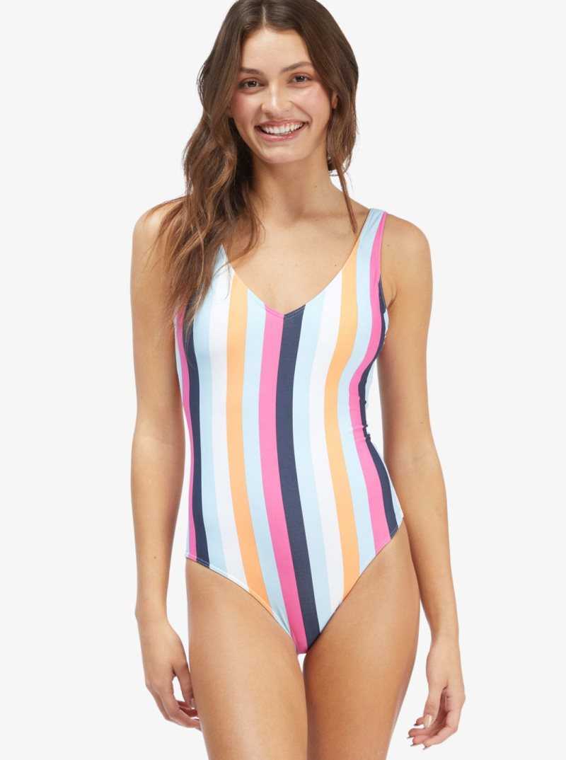 Une pièce Roxy Holiday Jungle Swimsuit Femme Bleu Stripes | 831792YCA