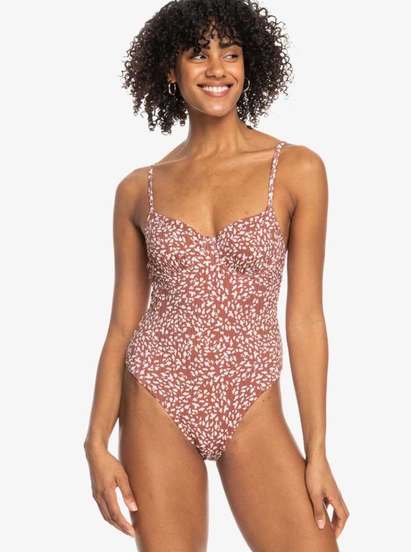 Une pièce Roxy Love The Muse Printed Swimsuit Femme Marron | 162759TOU