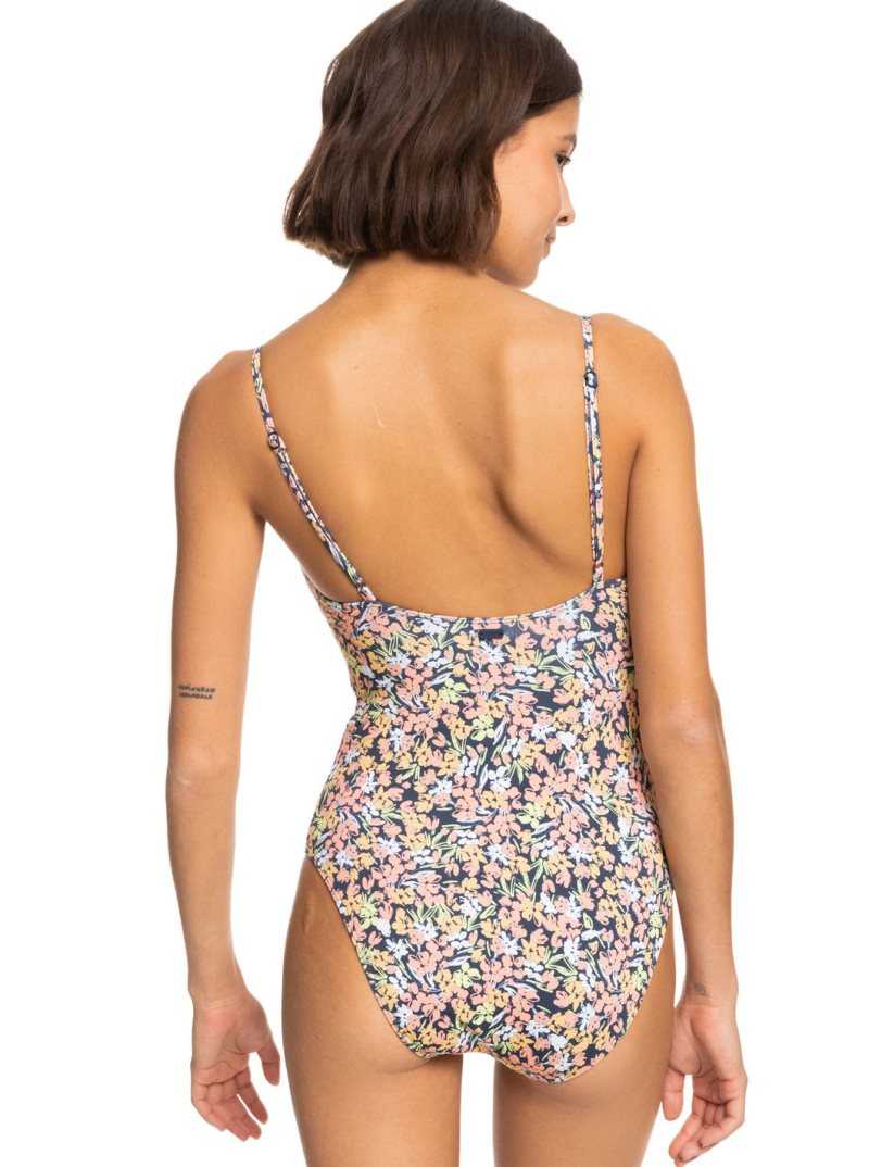 Une pièce Roxy Printed Beach Classics Swimsuit Femme Indigo | 032817WBP