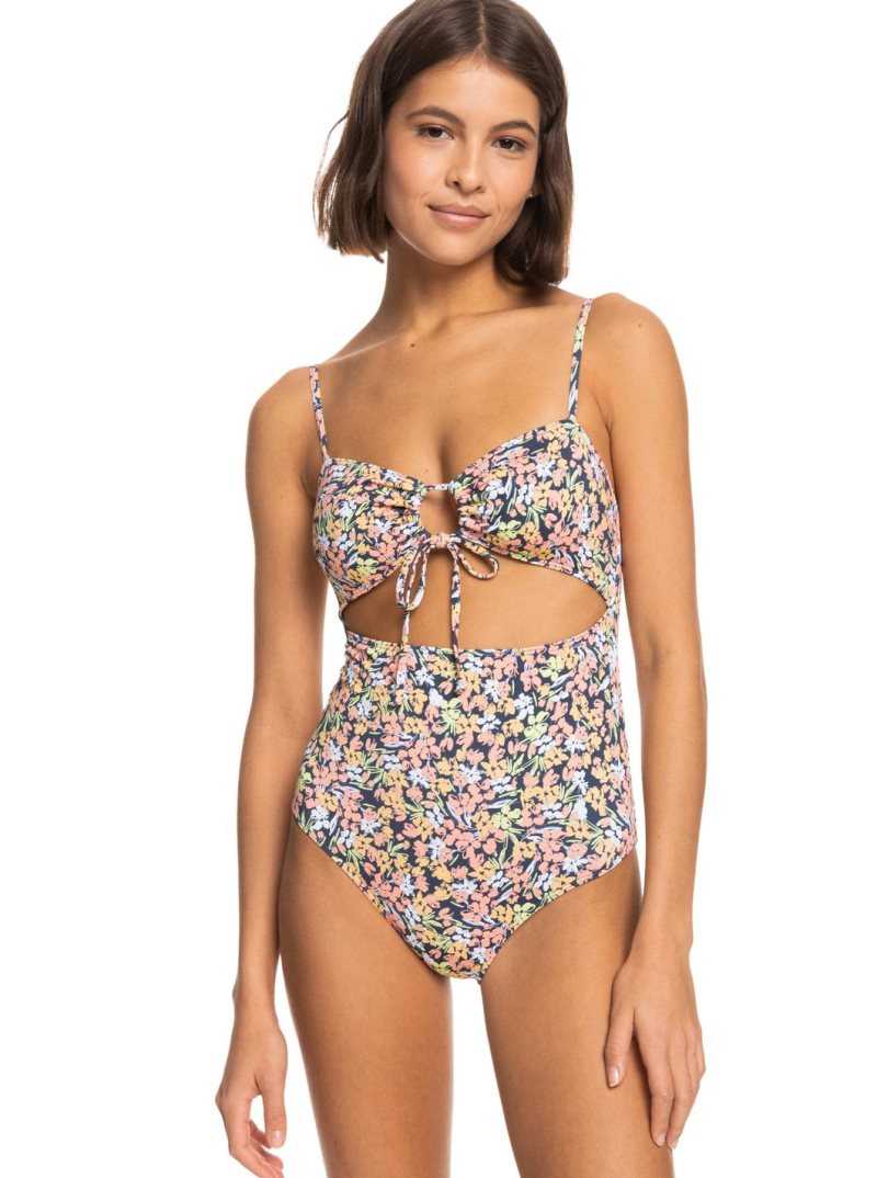 Une pièce Roxy Printed Beach Classics Swimsuit Femme Indigo | 032817WBP
