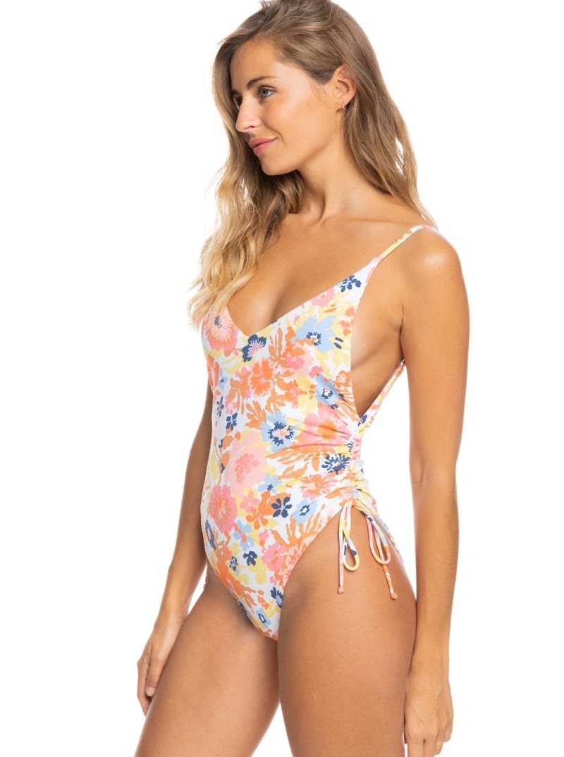 Une pièce Roxy Printed Beach Classics Swimsuit Femme Blanche | 367895EGK