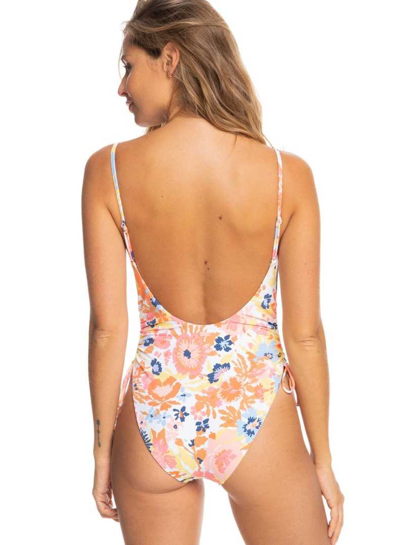 Une pièce Roxy Printed Beach Classics Swimsuit Femme Blanche | 367895EGK