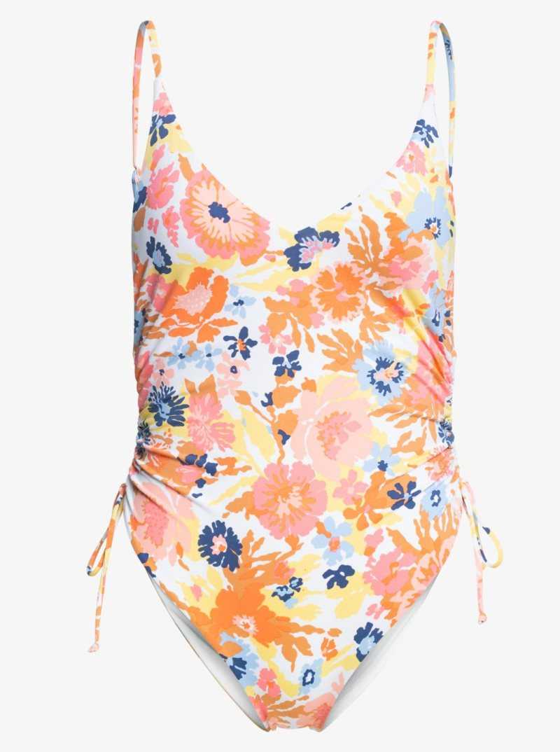 Une pièce Roxy Printed Beach Classics Swimsuit Femme Blanche | 367895EGK
