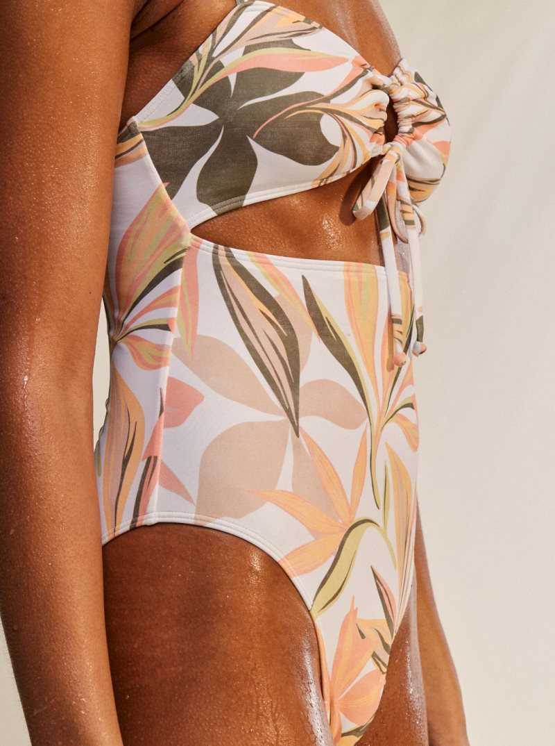 Une pièce Roxy Printed Beach Classics Swimsuit Femme Blanche | 905673HGI