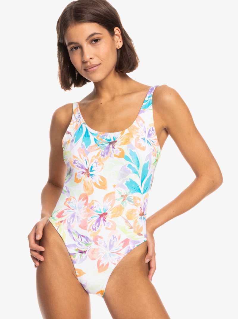 Une pièce Roxy Retro Revo Swimsuit Femme Blanche | 194283LTV
