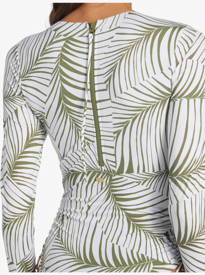 Une pièce Roxy Warm Sand Onesie Active Cropped UPF 50 Long Sleeve Rashguard Femme | 214596CEA