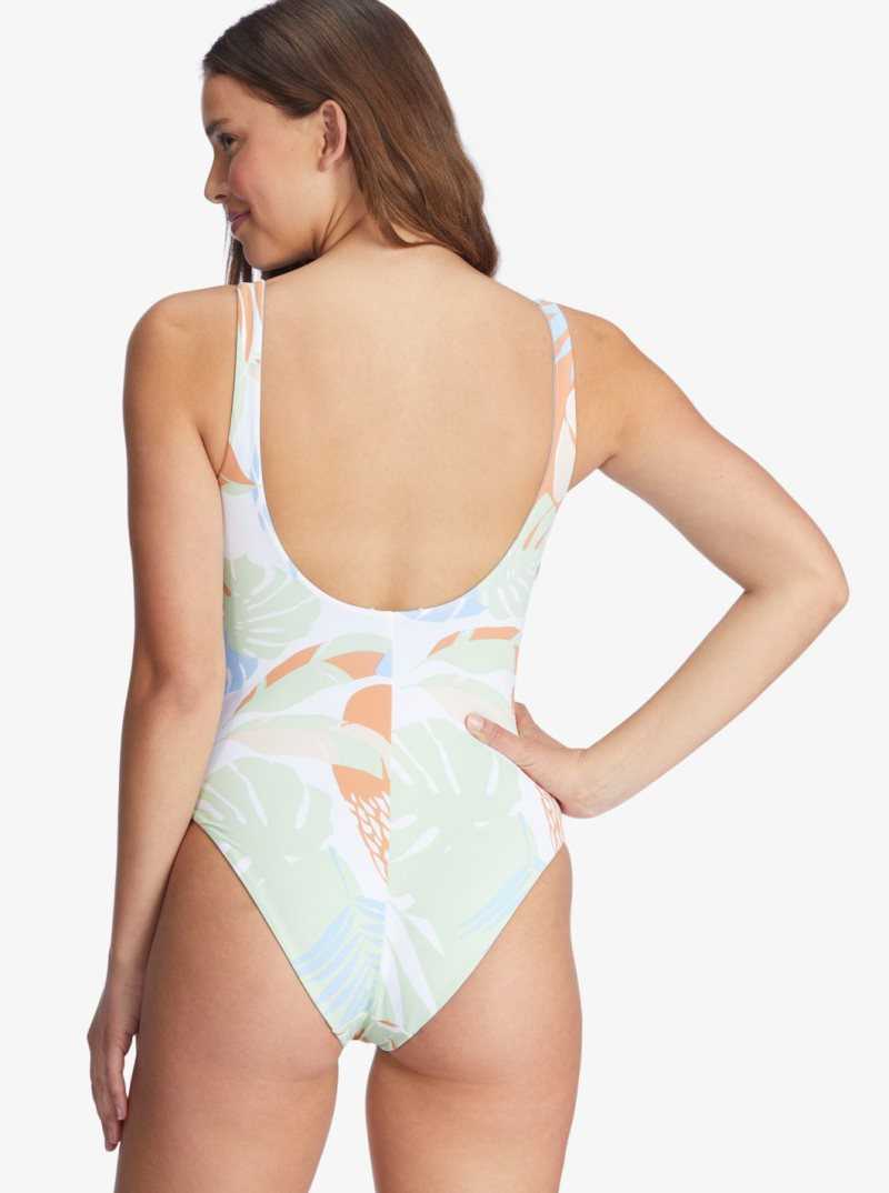 Une pièce Roxy Wildflowers Reversible Swimsuit Femme Blanche | 132597OXP