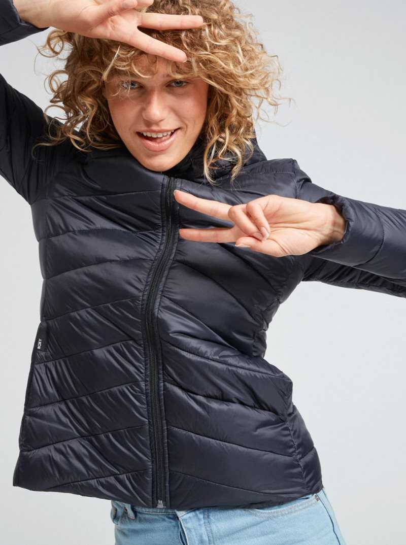 Vestes Roxy Coast Route Encapuchonné Femme Grise Foncé | 720394RHK