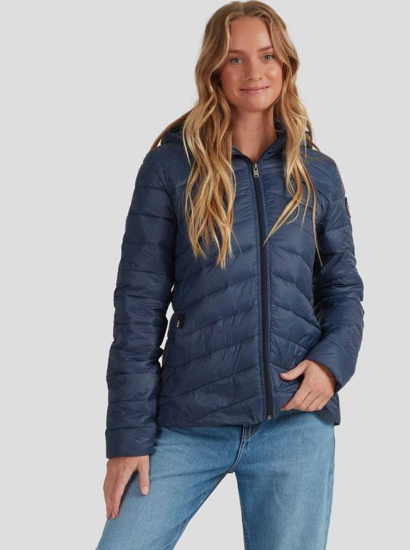 Vestes Roxy Coast Route Encapuchonné Femme Indigo | 741920FER