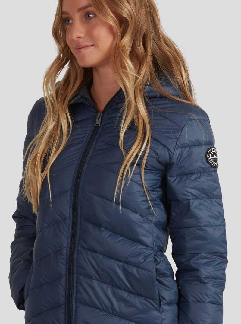 Vestes Roxy Coast Route Encapuchonné Femme Indigo | 741920FER