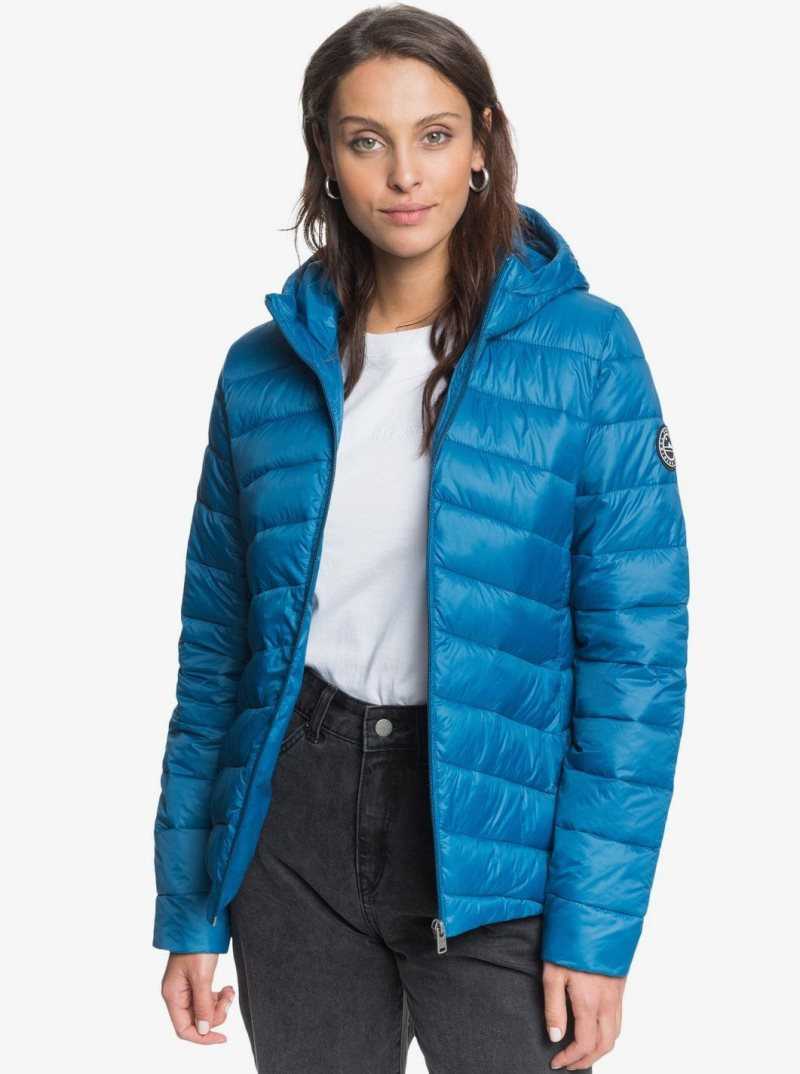 Vestes Roxy Coast Route Encapuchonné Femme Bleu | 746018CVB