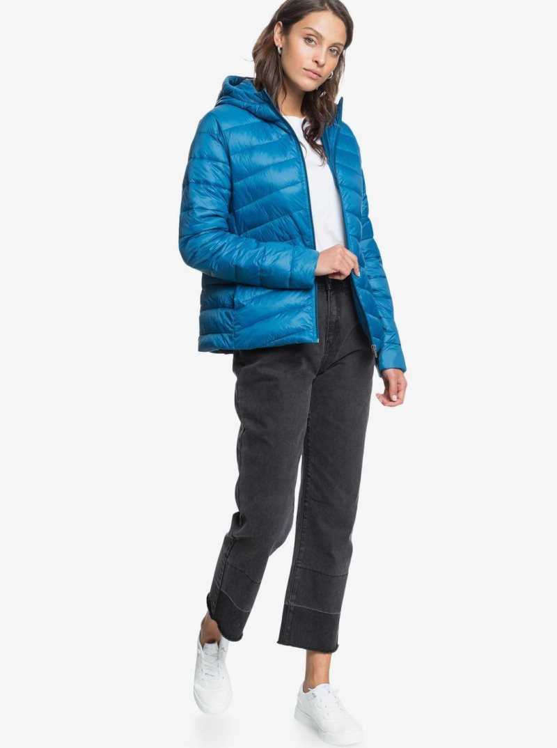 Vestes Roxy Coast Route Encapuchonné Femme Bleu | 746018CVB