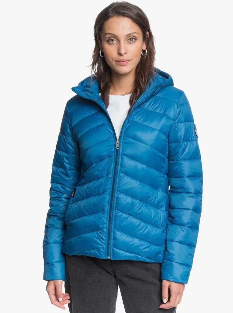 Vestes Roxy Coast Route Encapuchonné Femme Bleu | 746018CVB