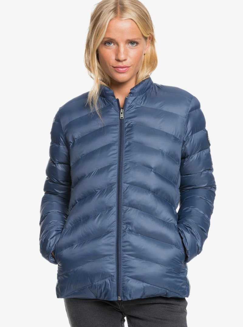 Vestes Roxy Coast Route Puffy Zip Up Femme Indigo | 169437CRW