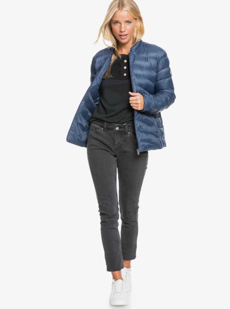 Vestes Roxy Coast Route Puffy Zip Up Femme Indigo | 169437CRW