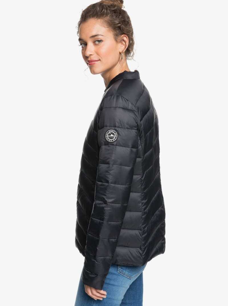 Vestes Roxy Coast Route Puffy Zip Up Femme Grise Foncé | 263857NBW