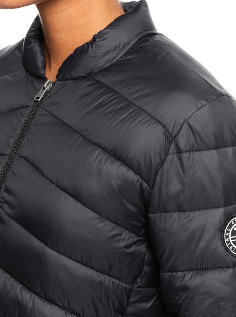 Vestes Roxy Coast Route Puffy Zip Up Femme Grise Foncé | 263857NBW
