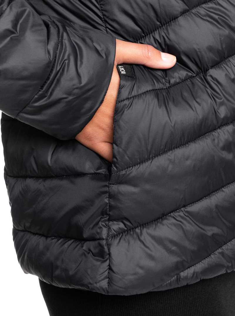 Vestes Roxy Coast Route Puffy Zip Up Femme Grise Foncé | 263857NBW