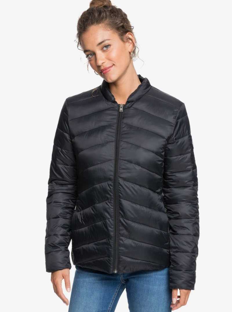 Vestes Roxy Coast Route Puffy Zip Up Femme Grise Foncé | 263857NBW