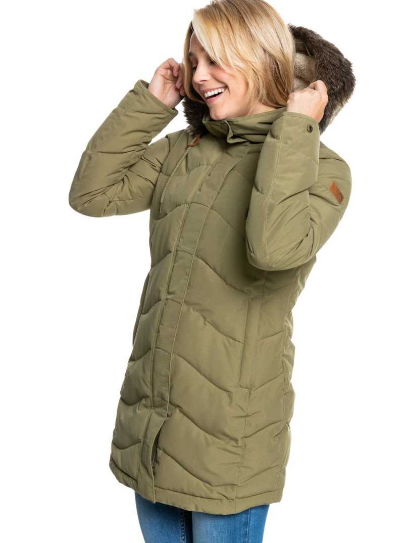Vestes Roxy Ellie Cold Weather Femme Vert Olive | 205198GDB