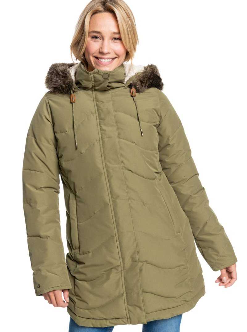 Vestes Roxy Ellie Cold Weather Femme Vert Olive | 205198GDB
