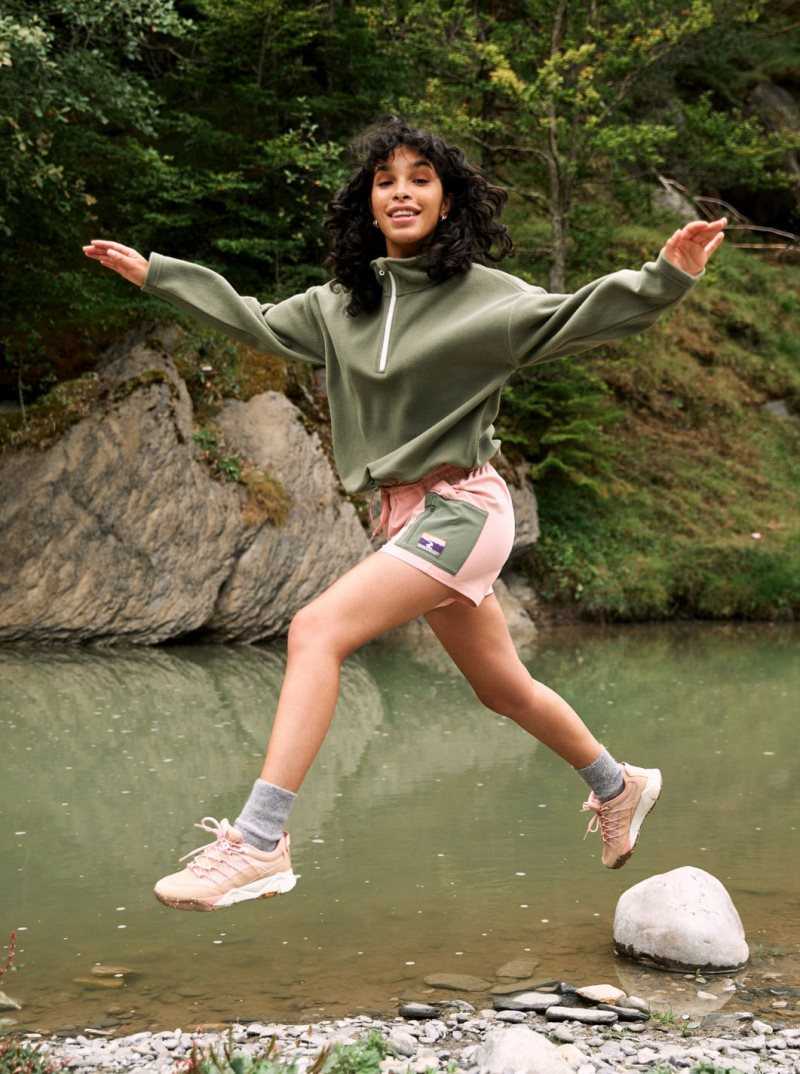 Vestes Roxy Feel It Too Half Zip Technical Fleece Pullover Femme Vert Foncé | 236985LAK