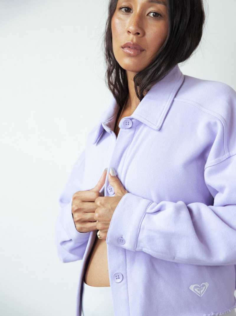 Vestes Roxy Kelia Cropped Shacket Femme Lavande | 197863GUK
