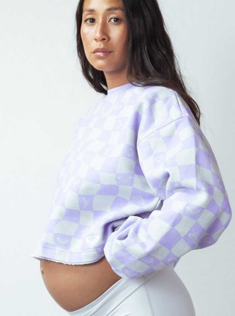 Vestes Roxy Kelia Fleece Crop Sweatshirt Femme Lavande | 642503OHF