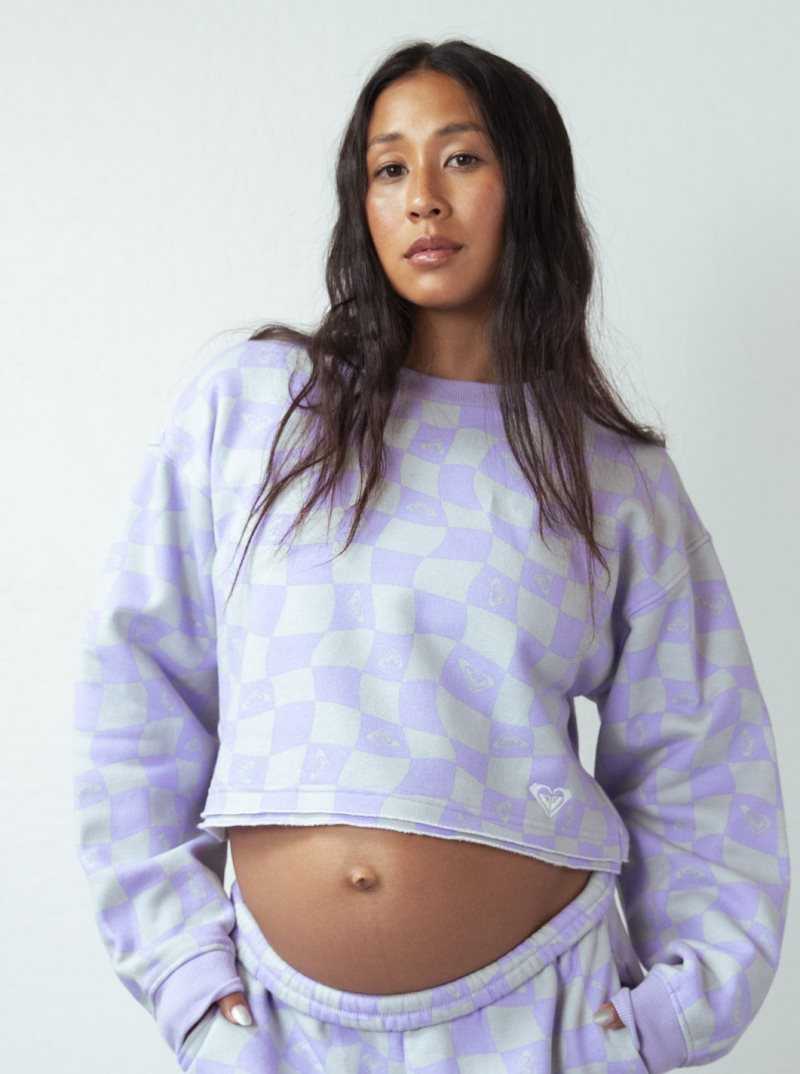 Vestes Roxy Kelia Fleece Crop Sweatshirt Femme Lavande | 642503OHF
