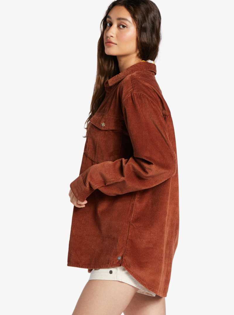 Vestes Roxy Let It Go Long Sleeve Corduroy Shirt Femme | 836015ZWB
