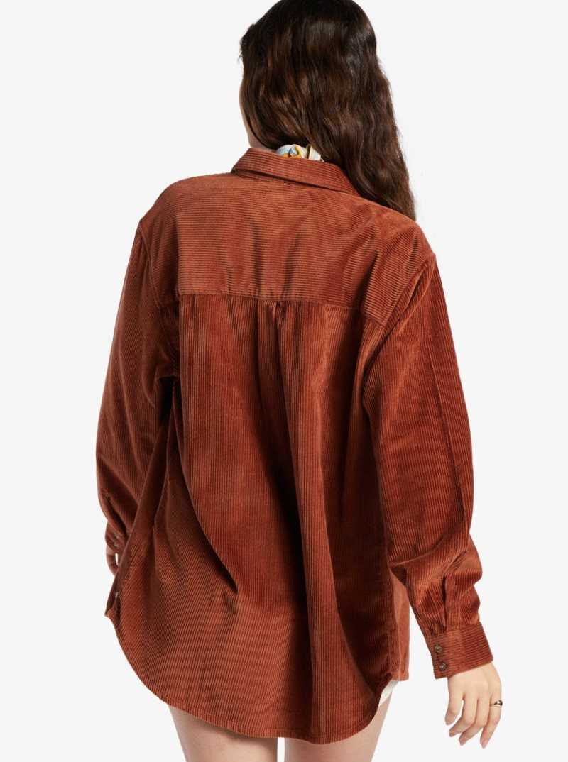 Vestes Roxy Let It Go Long Sleeve Corduroy Shirt Femme | 836015ZWB