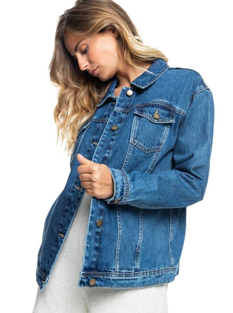 Vestes Roxy Mountain Roads Denim Femme Bleu | 087431SON