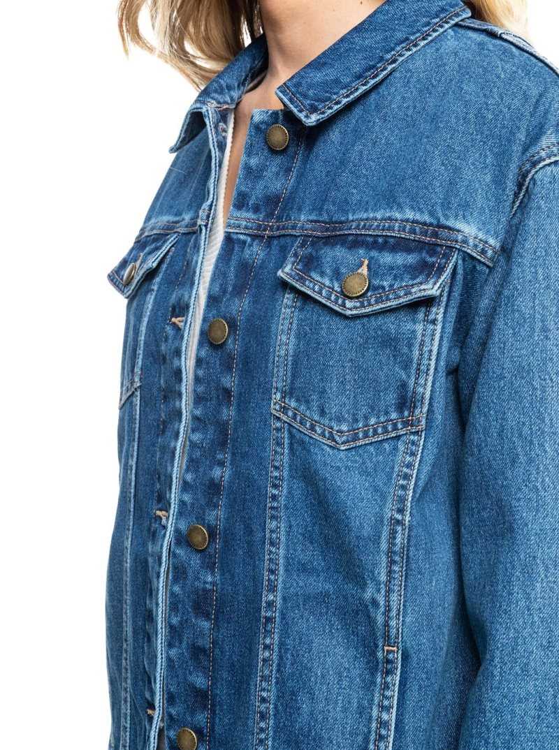 Vestes Roxy Mountain Roads Denim Femme Bleu | 087431SON