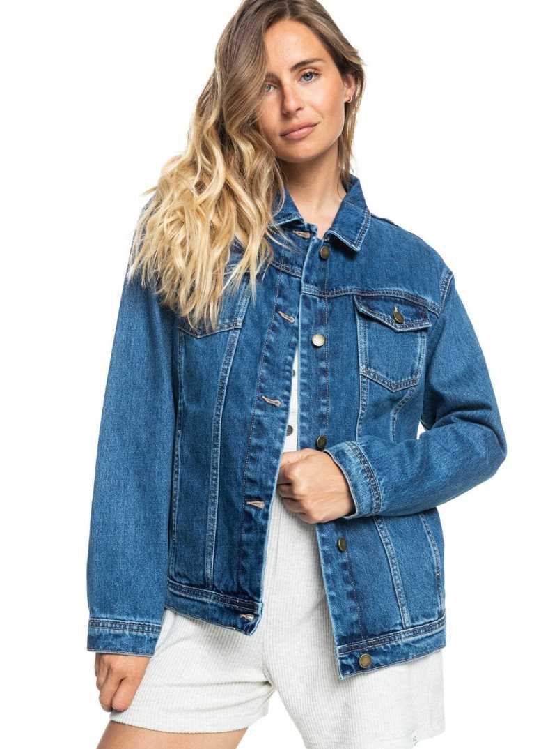Vestes Roxy Mountain Roads Denim Femme Bleu | 087431SON
