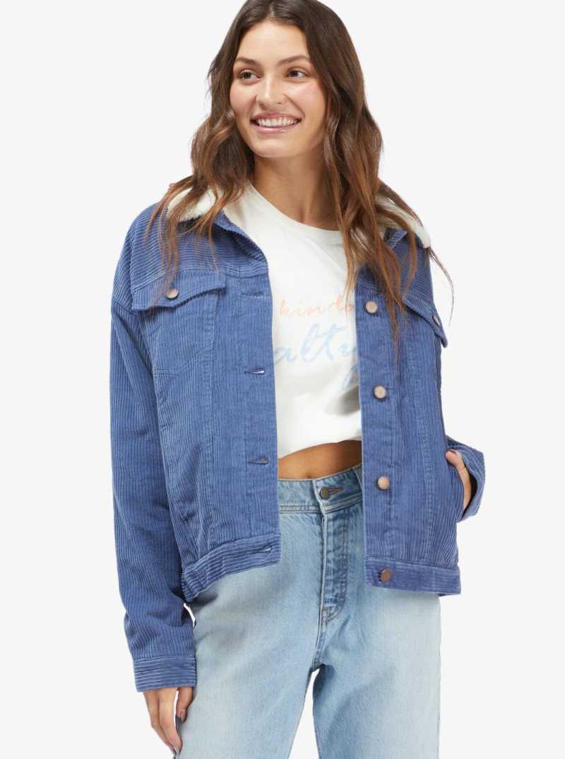 Vestes Roxy tune Future Corduroy Femme Bleu | 279164PVQ