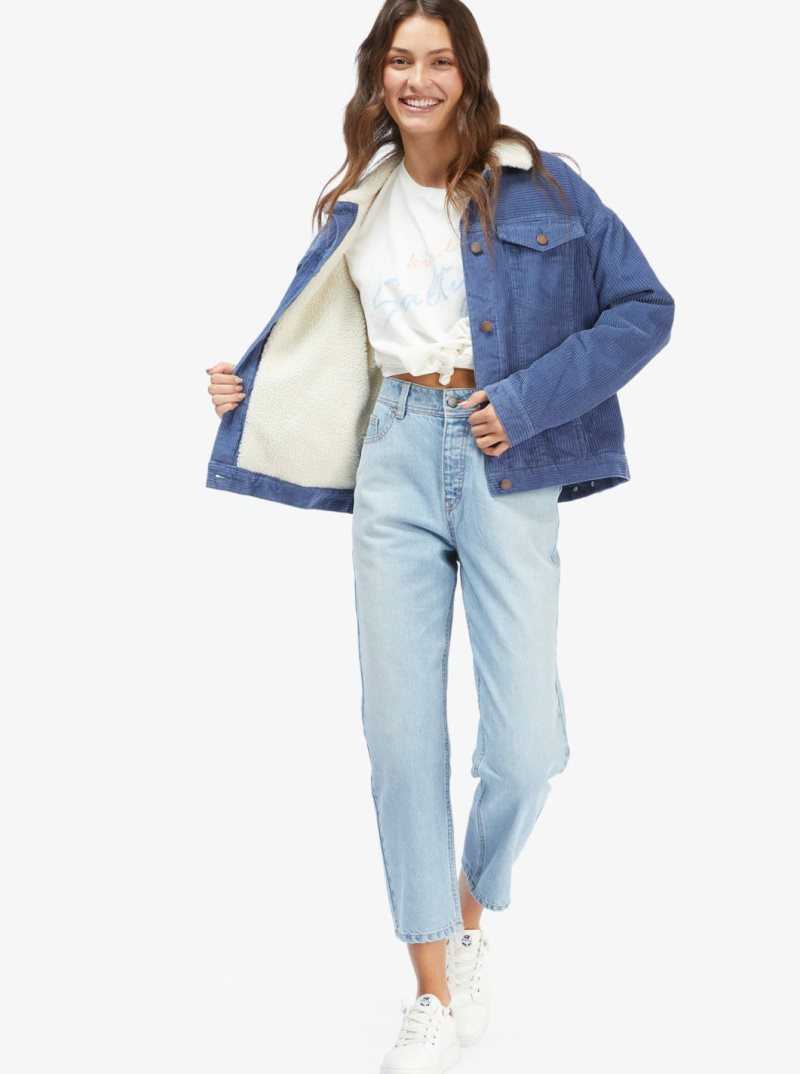 Vestes Roxy tune Future Corduroy Femme Bleu | 279164PVQ