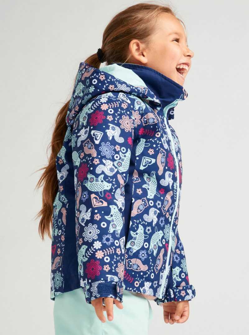 Vestes Snowboard Roxy 2-7 Snowy Tale Insulated Femme Bleu | 860732IWB