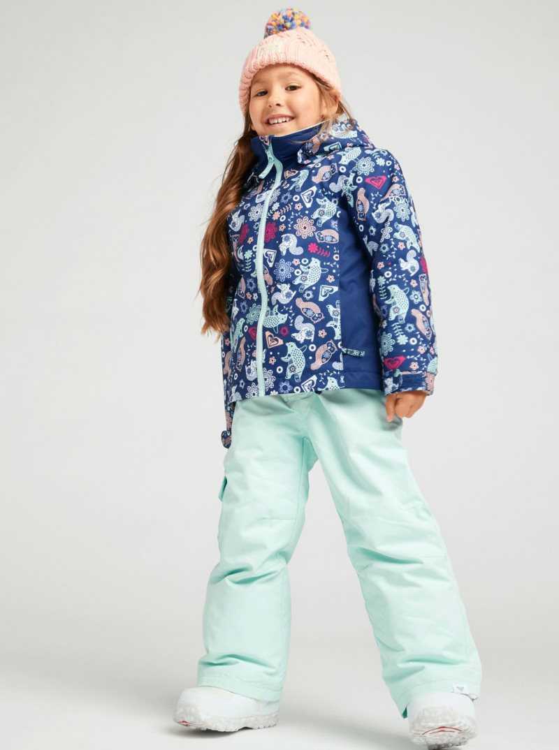 Vestes Snowboard Roxy 2-7 Snowy Tale Insulated Femme Bleu | 860732IWB
