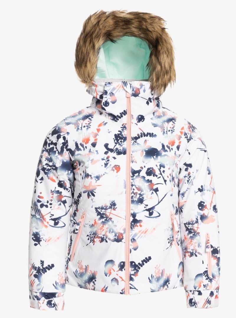Vestes Snowboard Roxy 4-16 American Pie Insulated Femme Blanche | 043687XCM