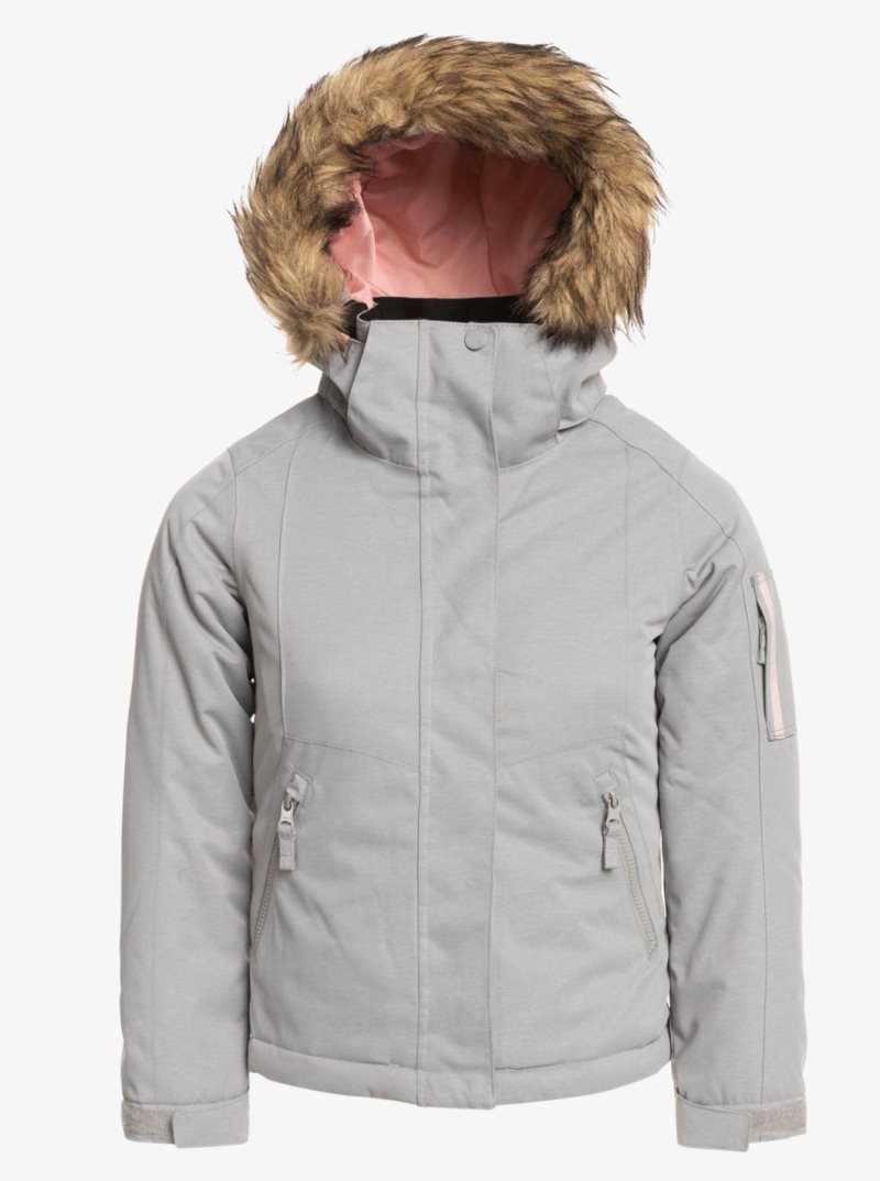 Vestes Snowboard Roxy 4-16 Meade Insulated Femme Grise | 879326TJZ
