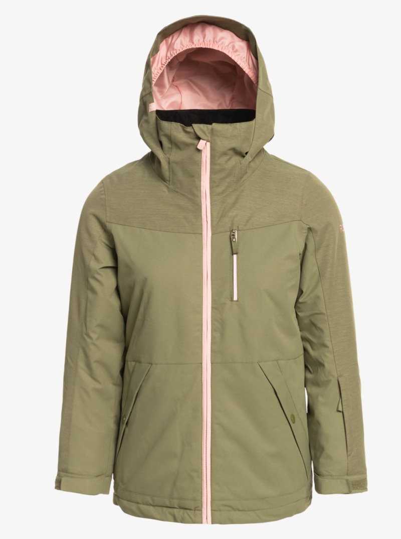 Vestes Snowboard Roxy 4-16 Presence Insulated Parka Femme Vert Foncé | 965408CYW
