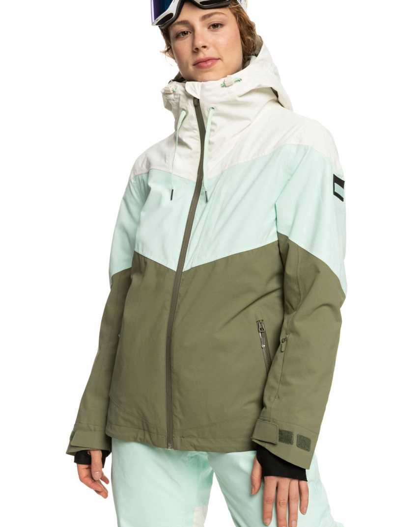 Vestes Snowboard Roxy D\'hiver Haven Insulated Femme Vert Foncé | 527603STN