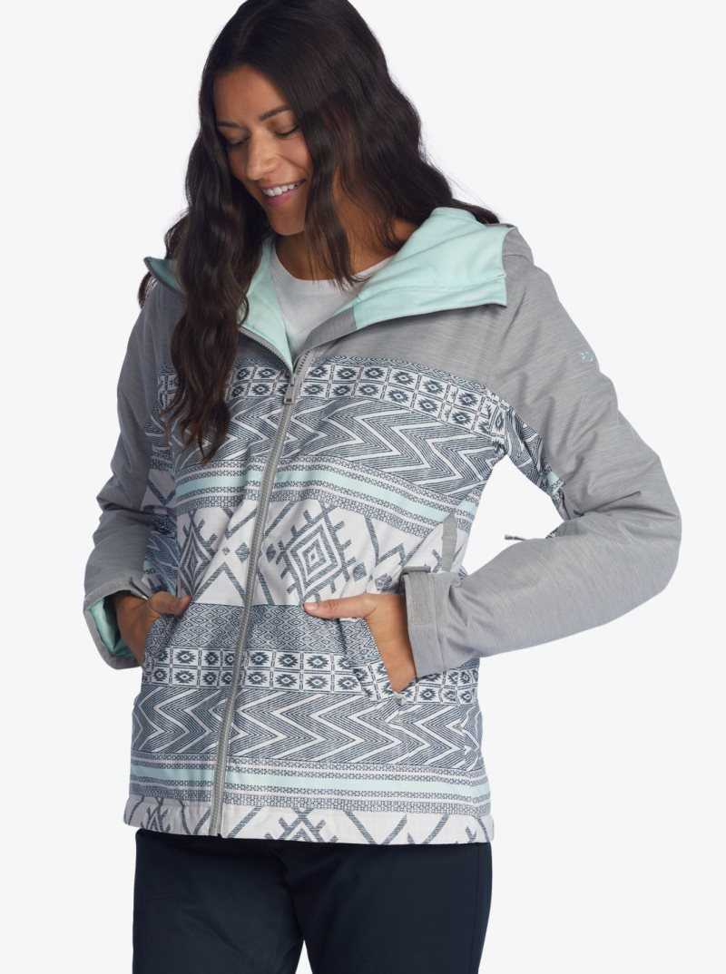 Vestes Snowboard Roxy Galaxy Print Block Technical Femme Grise Foncé | 045179SIU