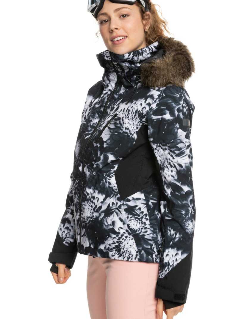 Vestes Snowboard Roxy Jet Ski Premium Insulated Femme Noir Fleur | 503641CIO