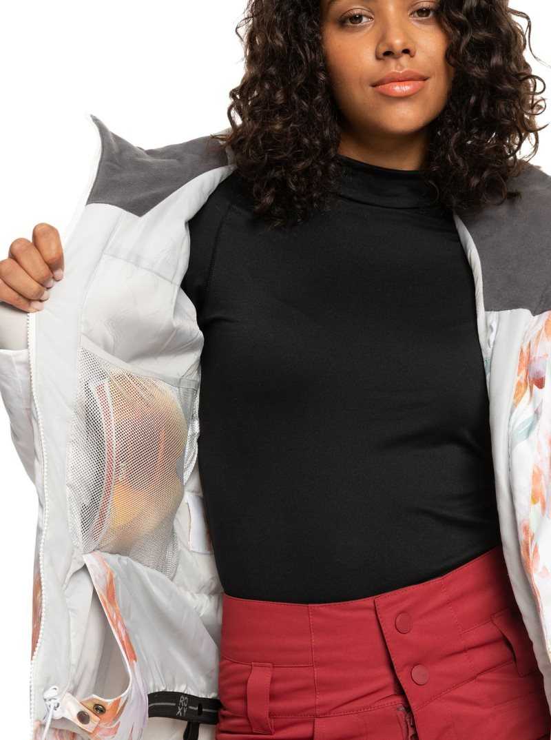 Vestes Snowboard Roxy Jet Ski Premium Insulated Femme Blanche | 520748ZMP
